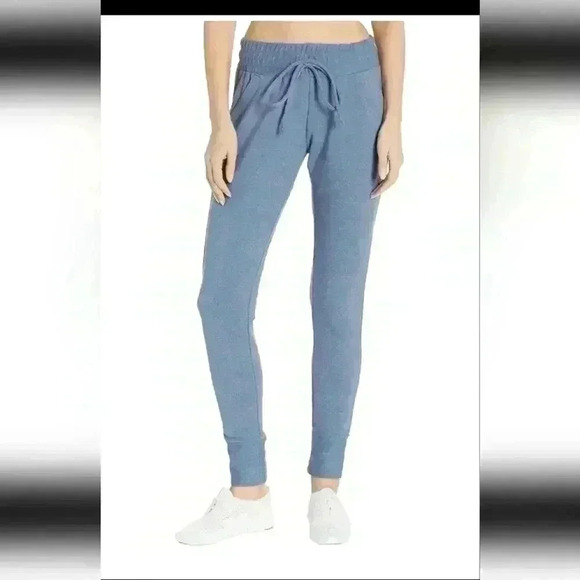 Free People Movement Womens Blue Sunny Skinny Mid Rise Sweat Pant Joggers S - Picture 1 of 11